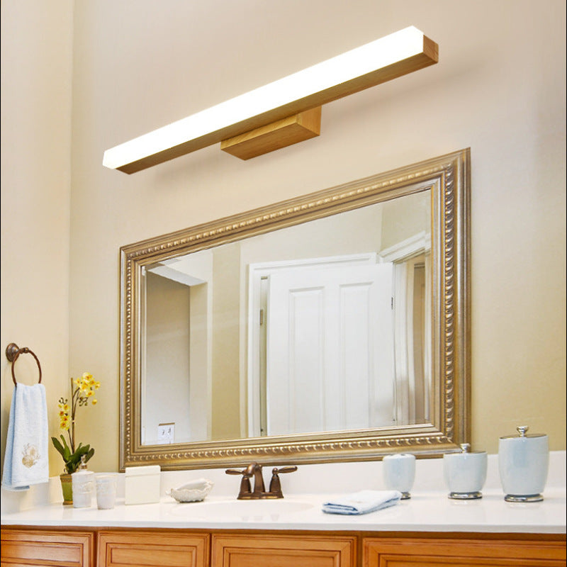 Quinl Applique Murale Miroir Linéaire Minimaliste. Bois. Noyer. Salon - Neutralighting