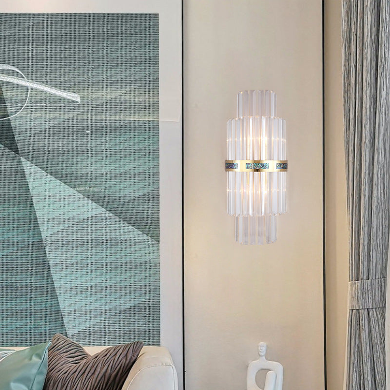 Ray Applique Murale Cylindre Moderne, Acrylique/Métal, Or, Salon - Neutralighting