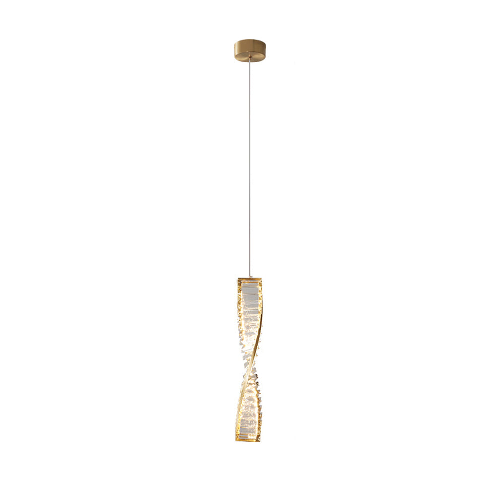 Kristy Suspension Carrée Moderne, Métal/Cristal, Noir/Or, Chambre à Coucher/Bar