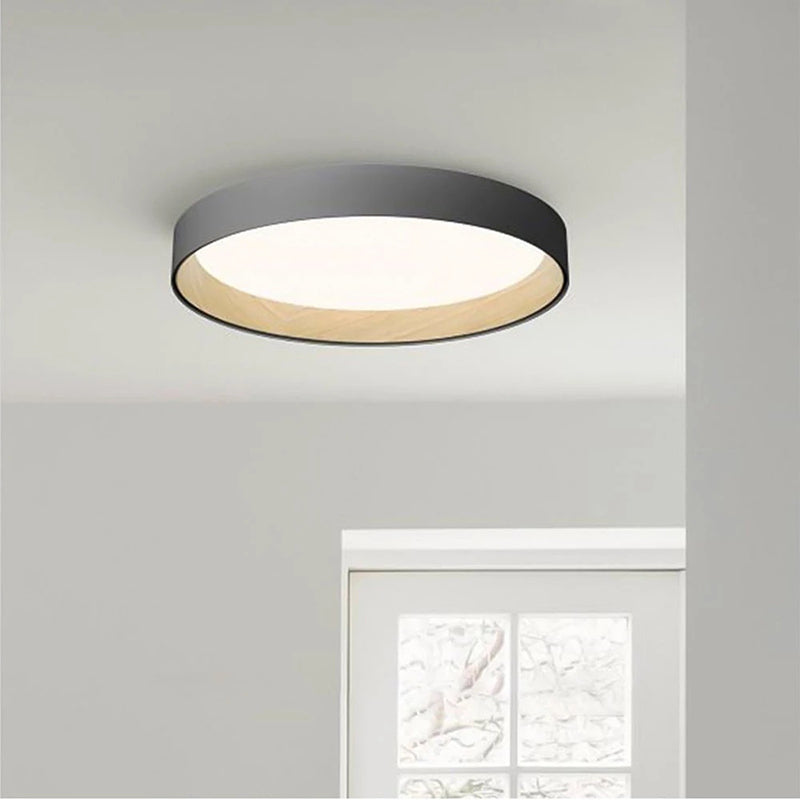 Arisha Plafonnier Rond Moderne, Métal/Acrylique, Blanc/Gris/Noir, Salon - Neutralighting
