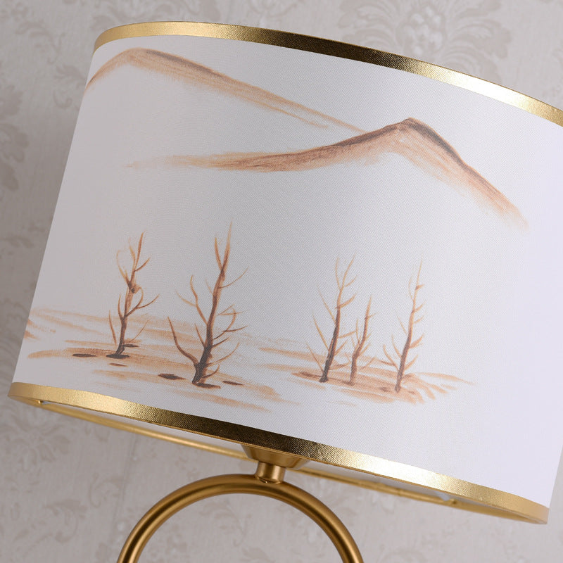Mira Lampe de Table/Lampadaire Paysage Moderne, Métal/Tissu, Or, Salon - Neutralighting