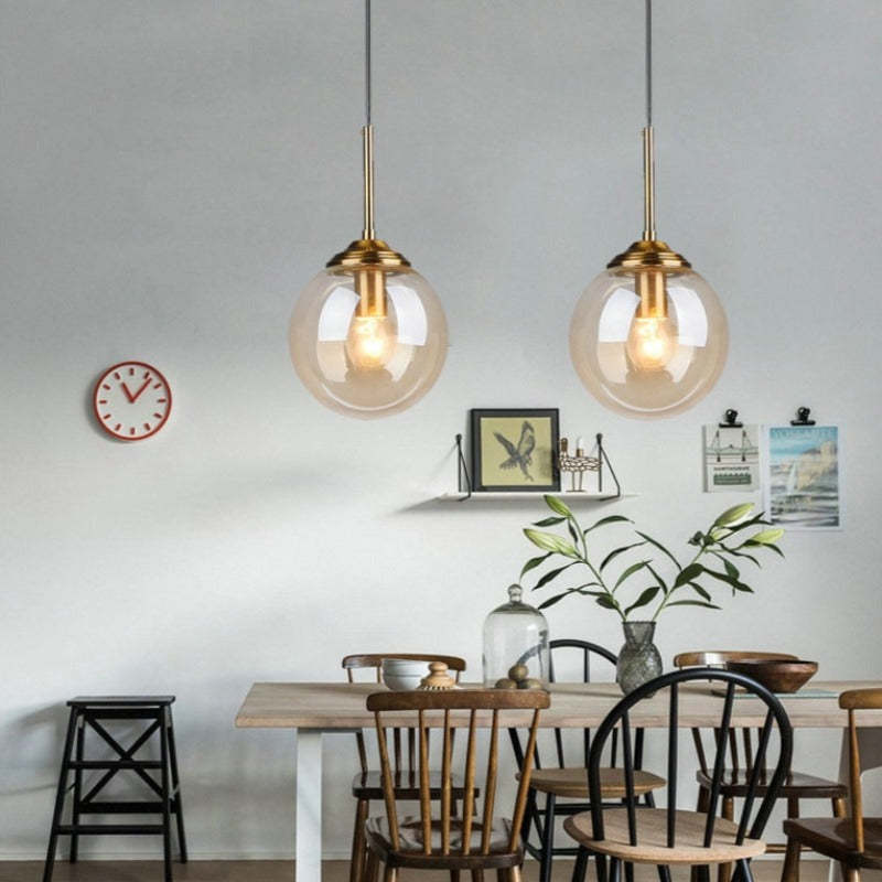 Narell Luminaires Suspension Verre Transparent Ambre