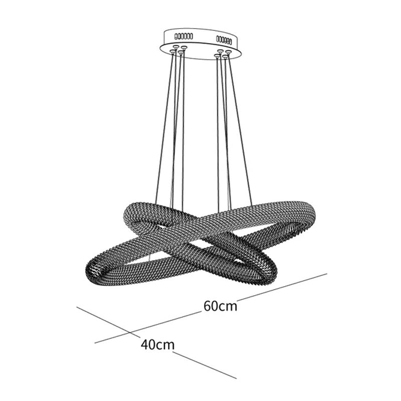 Kristy Suspension Anneau Minimaliste, Metal/Cristal, Blanc, Chambre - Neutralighting