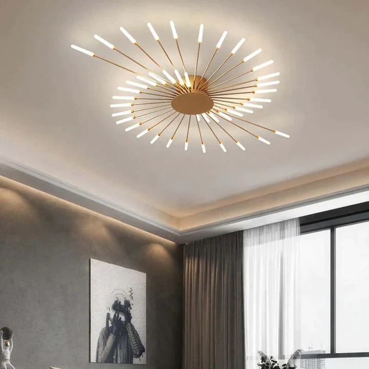 Wesley Plafonnier Fireworks Design Artistique Noir/Doré - Neutralighting