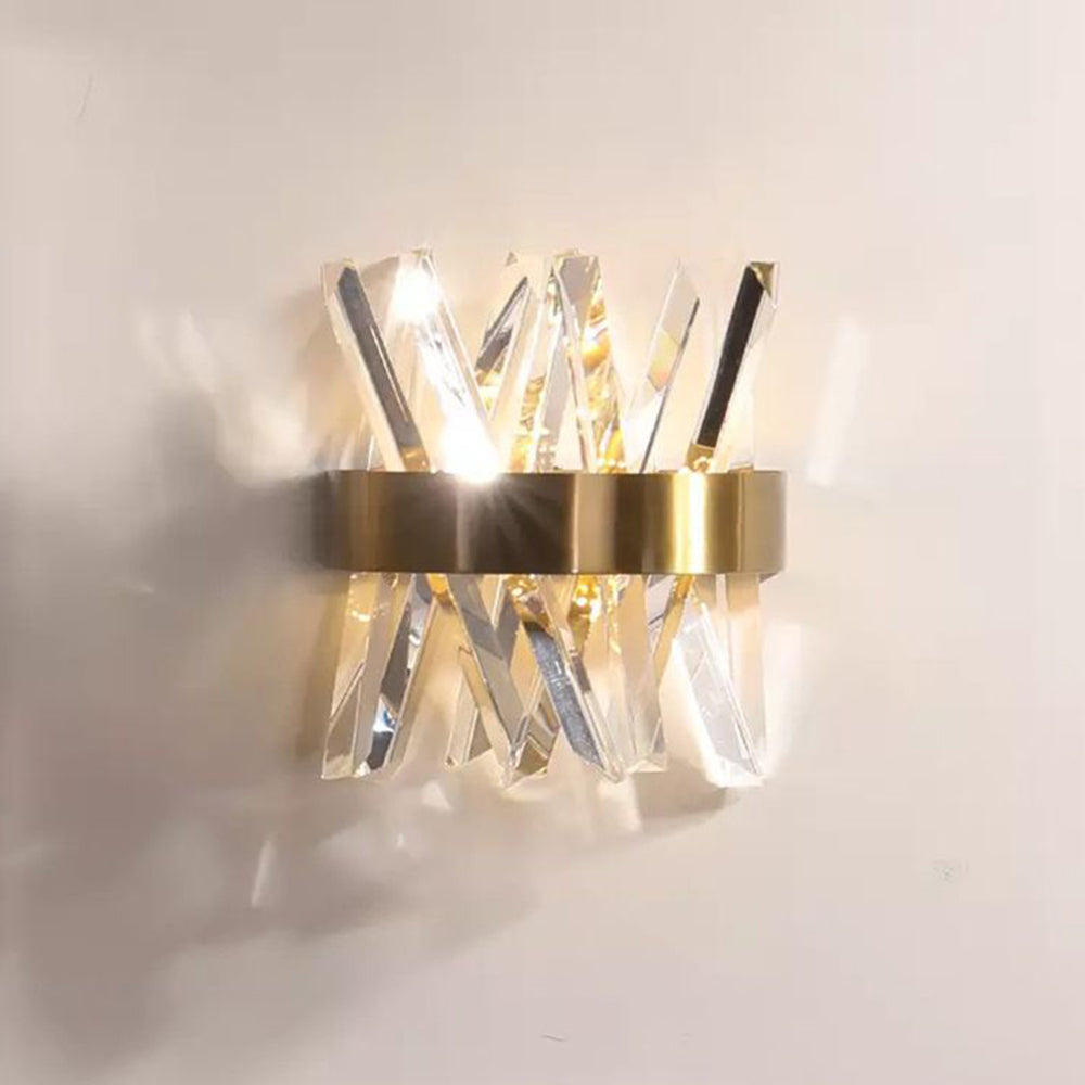 Kristy Applique Murale Luxueux LED Moderne Métal Cristal Or Chambre à Coucher/Salon - Neutralighting