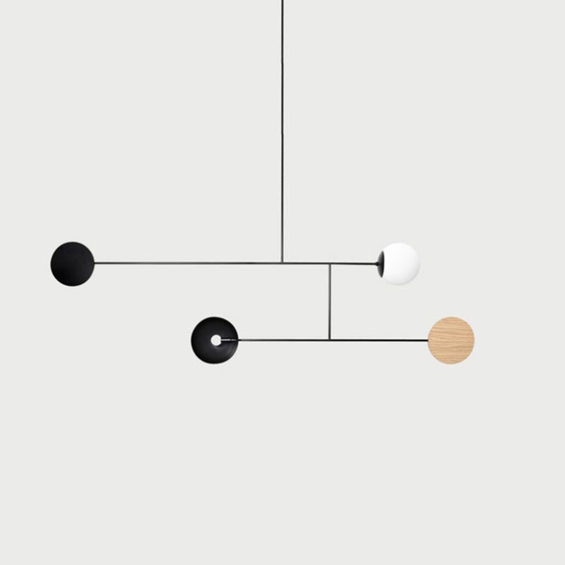 Arisha Minimaliste Suspension LED Ronde, Métal, Noir, Salon/Salle à Manger - Neutralighting
