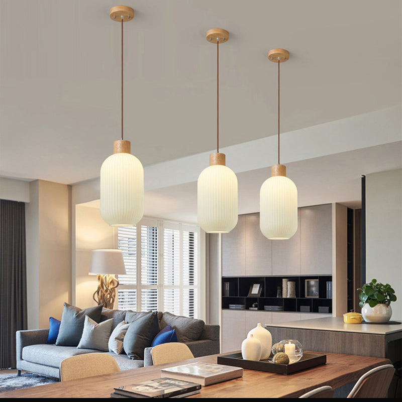 Muto Luminaires Suspension LED Moderne Bois/Verre Salon/Salle à manger - Neutralighting