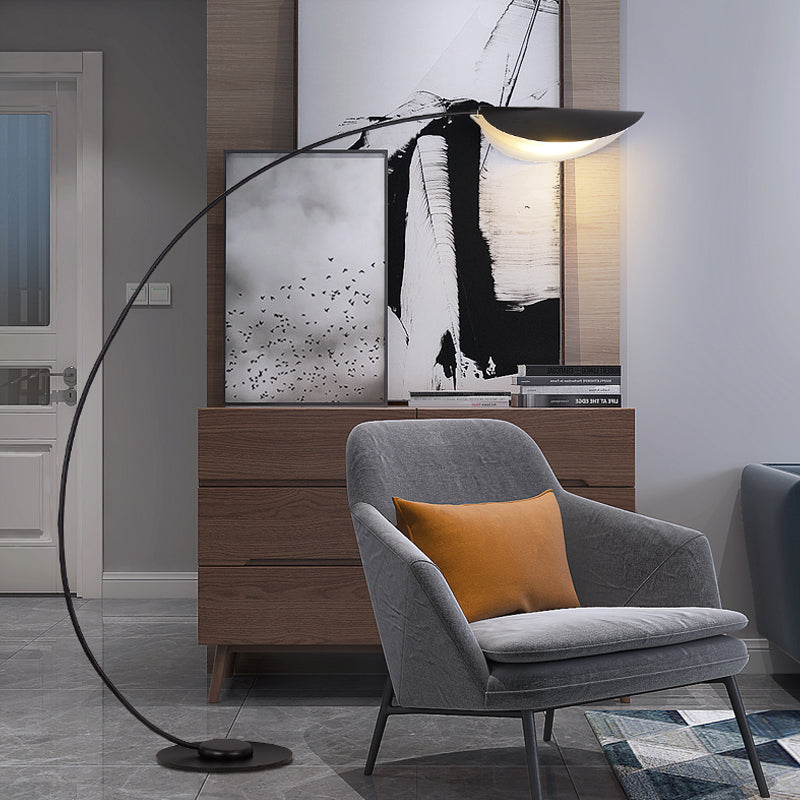 Ray Lampadaire Arche Moderne, Métal, Noir, Salon/Salle d'Etude - Neutralighting