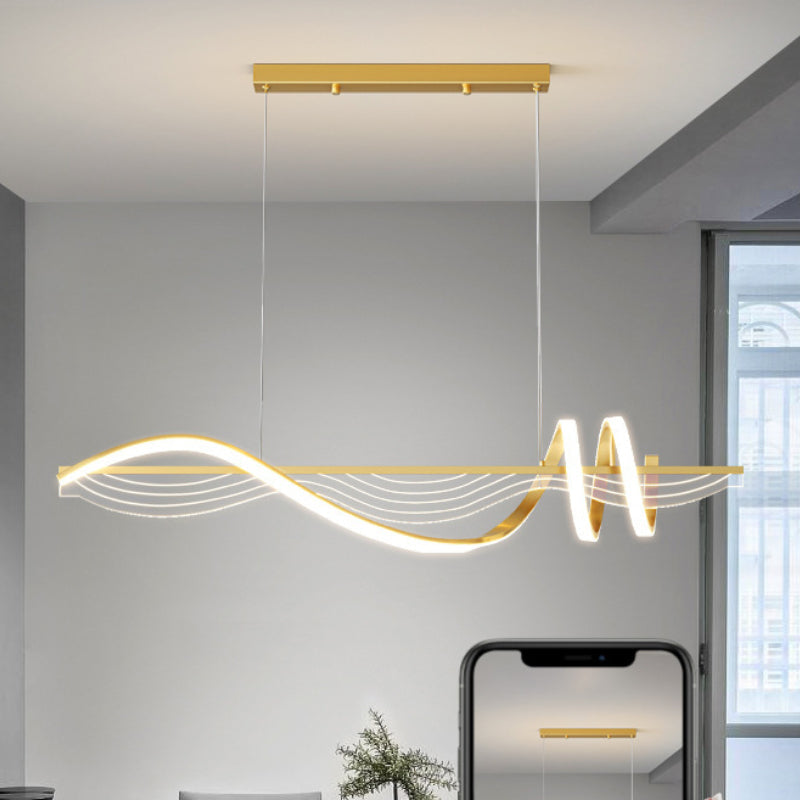Arisha Style Géométrique Contemporain Linéaire Métal Suspension Blanc/Noir - Neutralighting