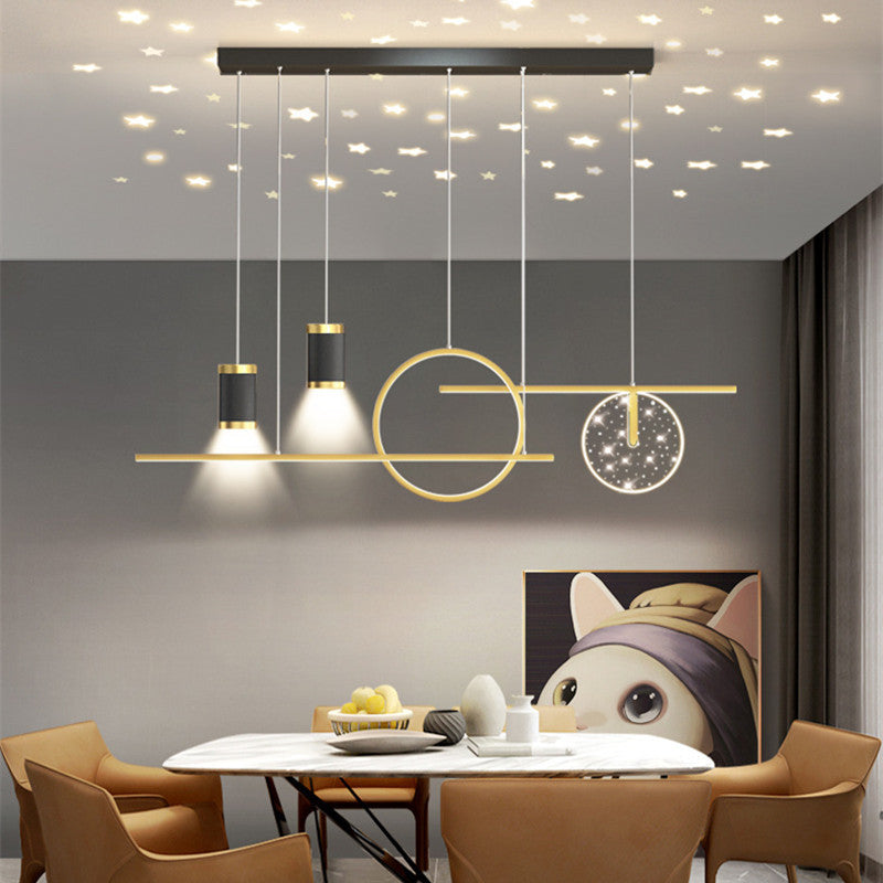 Arisha Luminaires Suspension Etoilé Moderne, Métal, Noir/Blanc/Or, Salon - Neutralighting