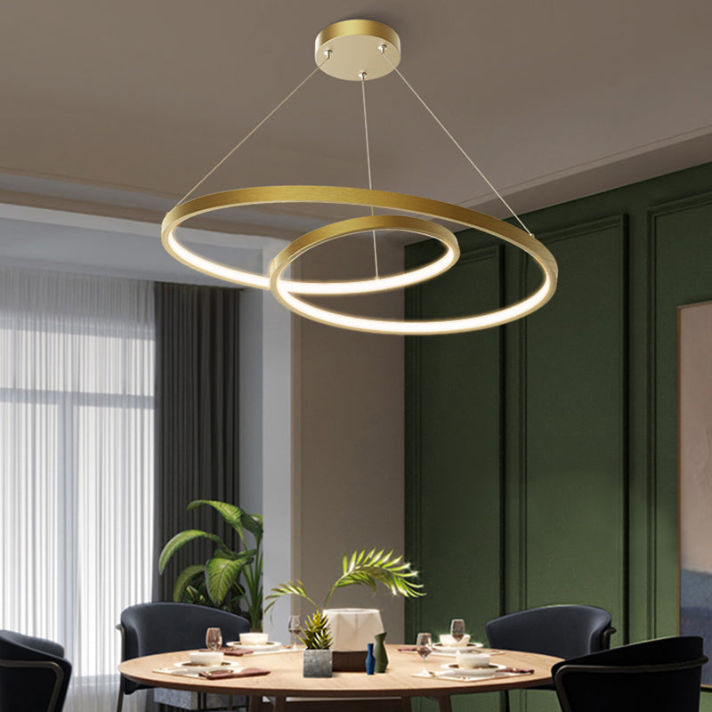 Arisha Suspension Cercle Courbé, Cuivre pur, Noir/Or, Salle à Manger/Chambre à Coucher - Neutralighting