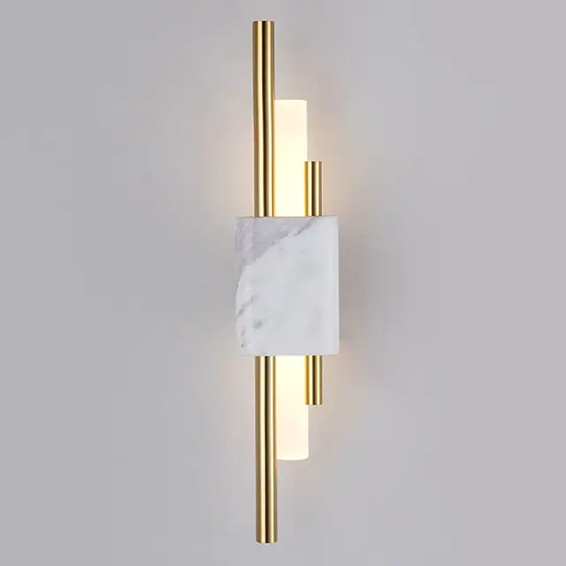 Drena Applique Murale Linéaire Moderne Marbre. Blanc/Vert/Or. Salon - Neutralighting