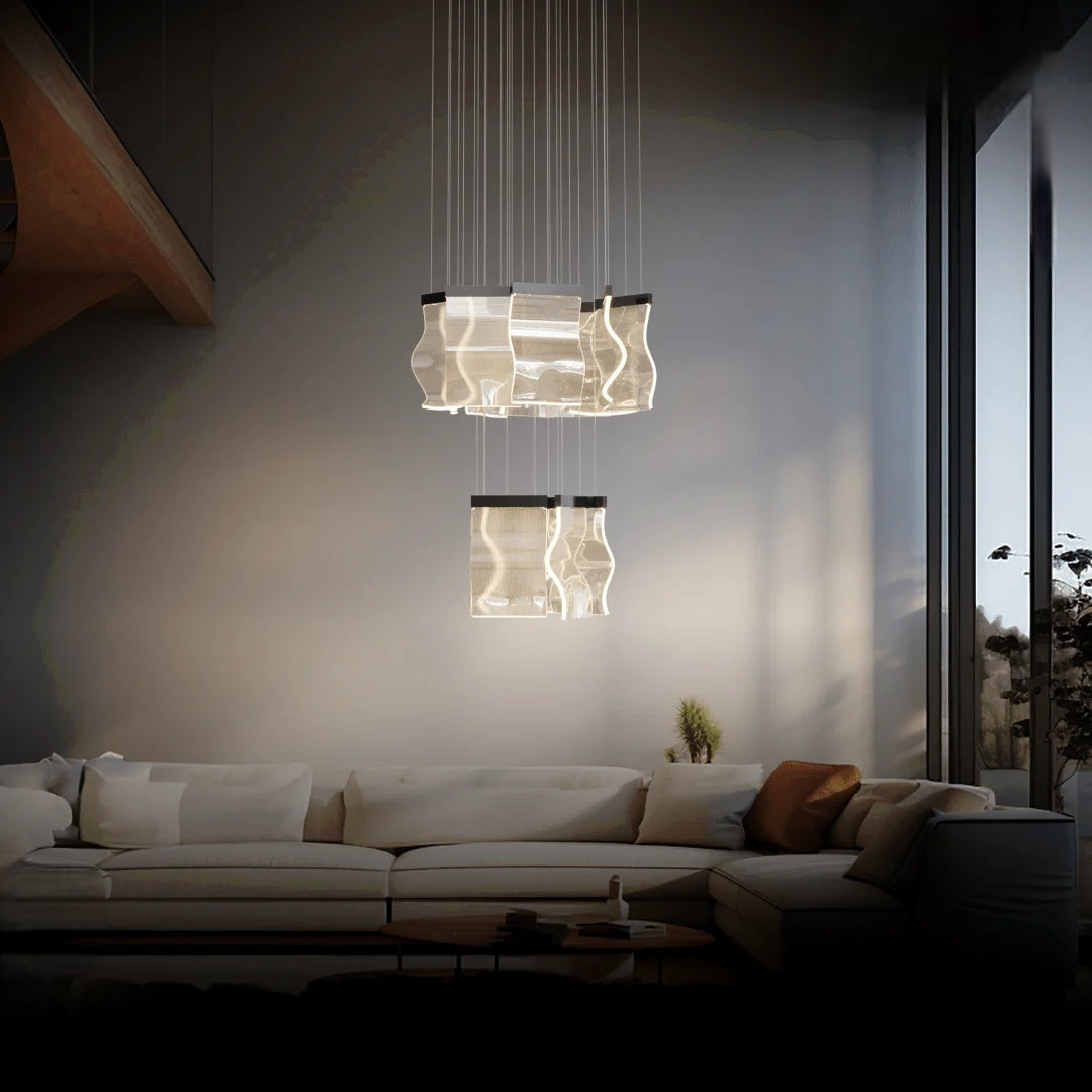 Kristy Moderne Or LED Lustre Métal Acrylique Chambre/Salon