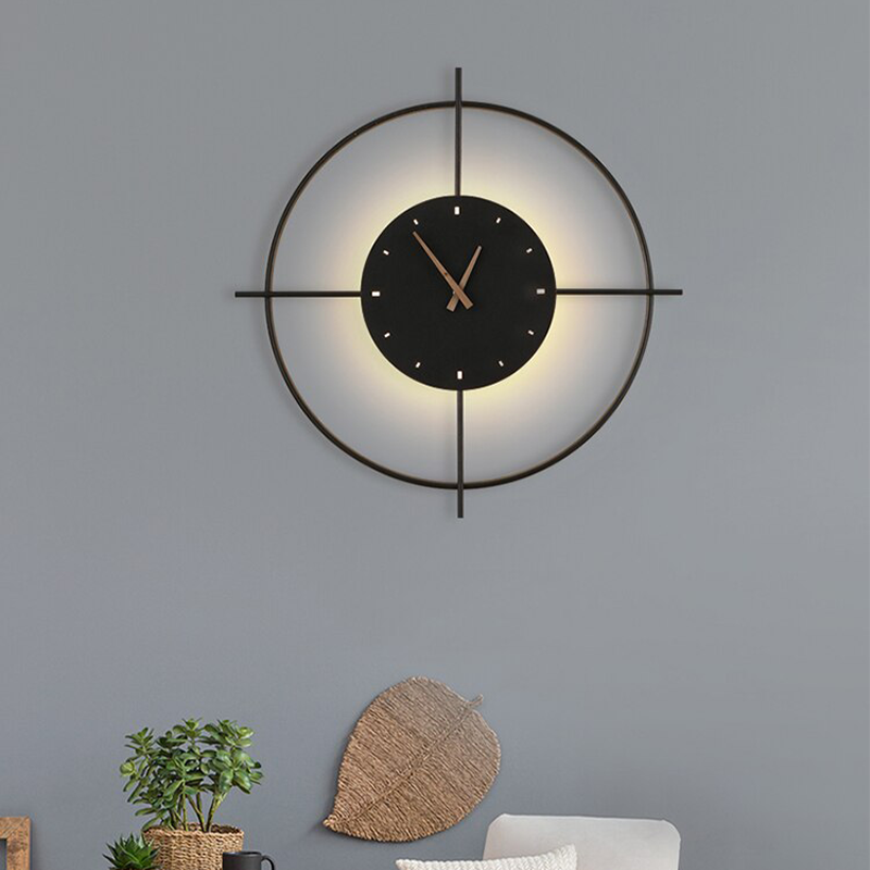 Arisha Applique Murale Rond Or/Noir Métal/Acrylique Salon/Chambre - Neutralighting