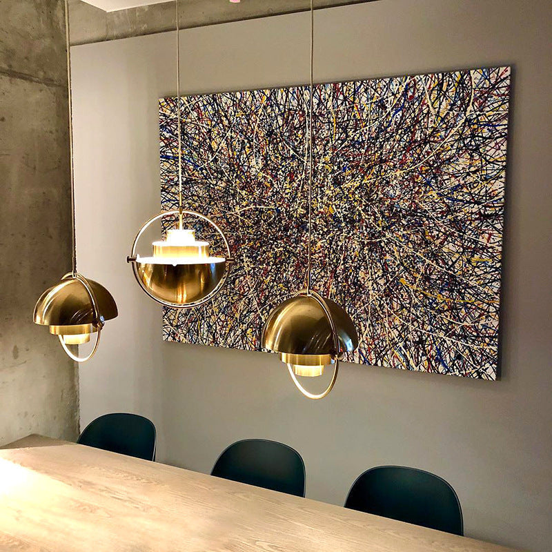 Arisha Luminaires Suspension LED Anneau Rétro Métal Chrome/Or Salon - Neutralighting