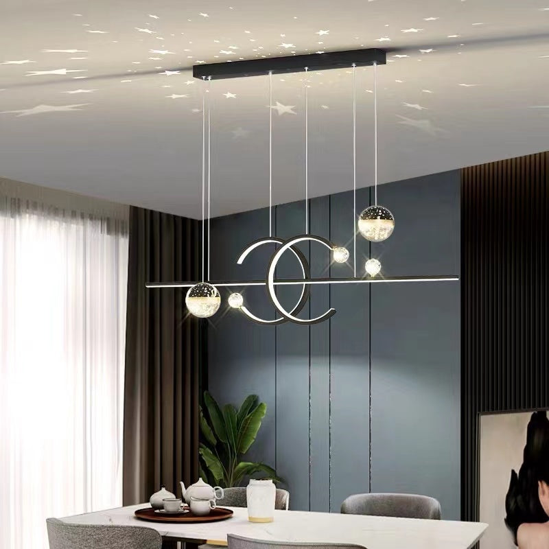 Arisha Suspension Linéaire Moderne Noir/Doré, Salon - Neutralighting