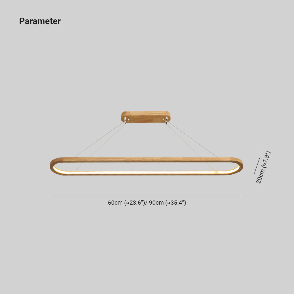 Muto Suspension Ellipse Moderne, Bois/Acrylique, Bois, Salon - Neutralighting