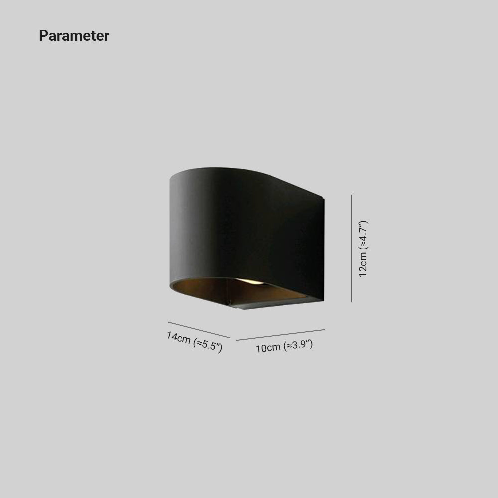 Ray Cylindrique LED Applique Murale Noir Métal Verre Jardin - Neutralighting