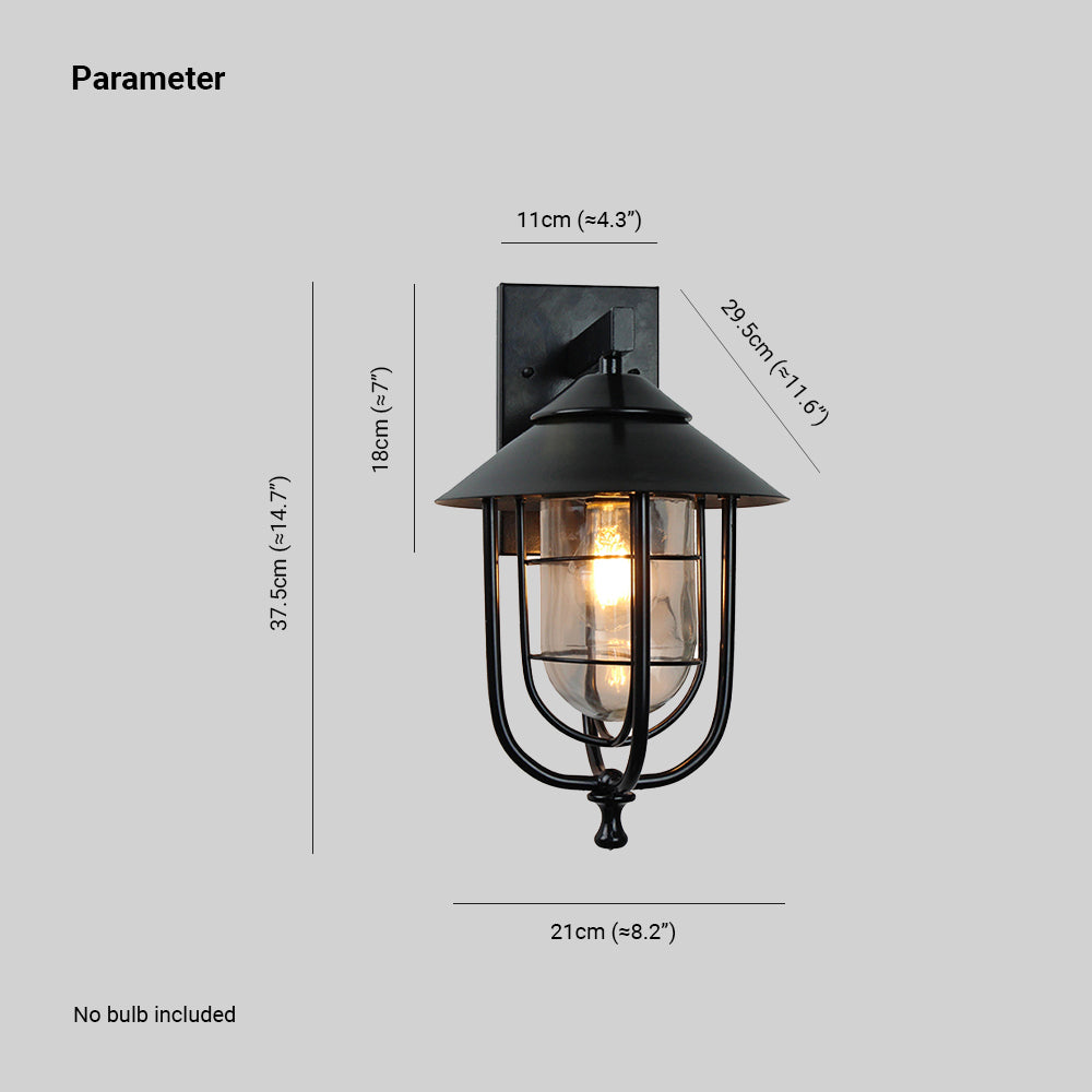 Silva Applique Murale Lanterne Vintage, Métal/Verre, Cuivré, Balcon - Neutralighting