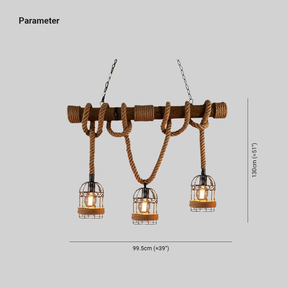 Silva Luminaires Suspensions Lanterne Vintage Métal/Bois Marron Salon/Chambre à Coucher - Neutralighting
