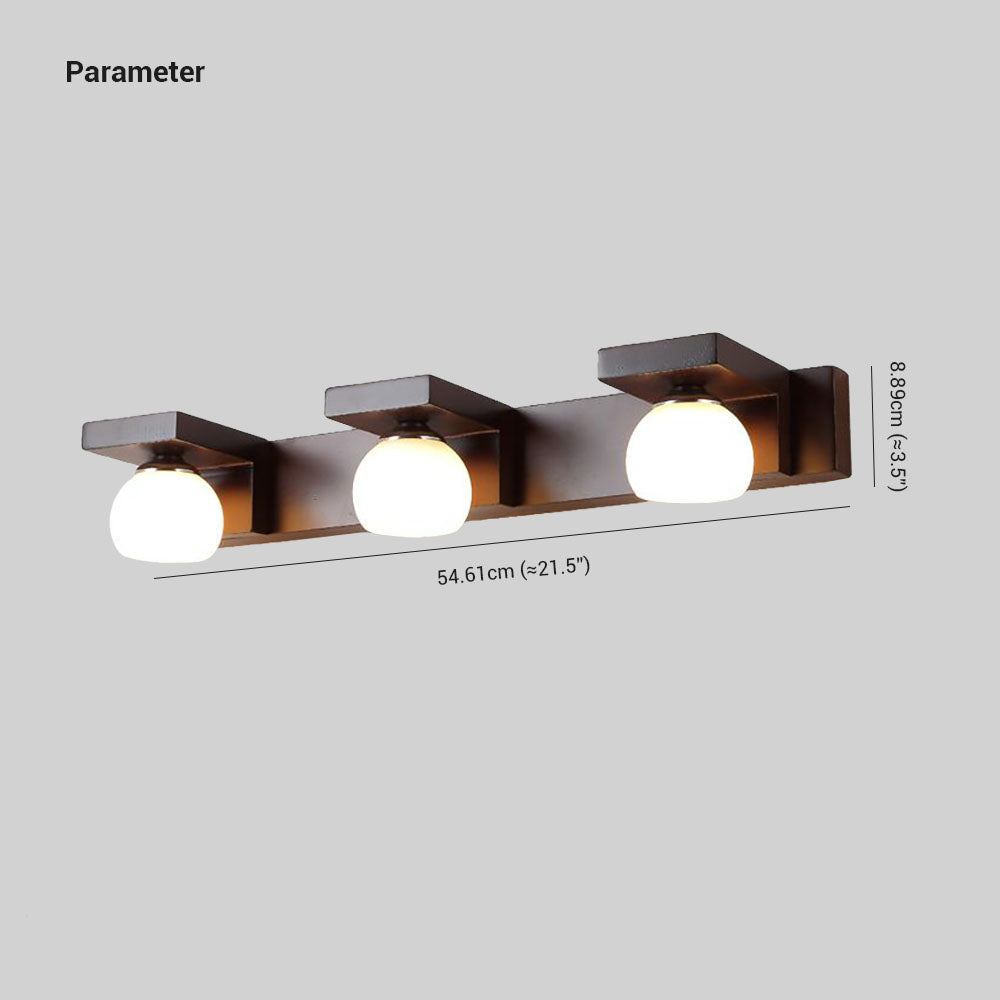 Muto Applique Murale à Miroir Intérieur Ronde Vintage LED Bois/Verre Burn Salle de Bain - Neutralighting
