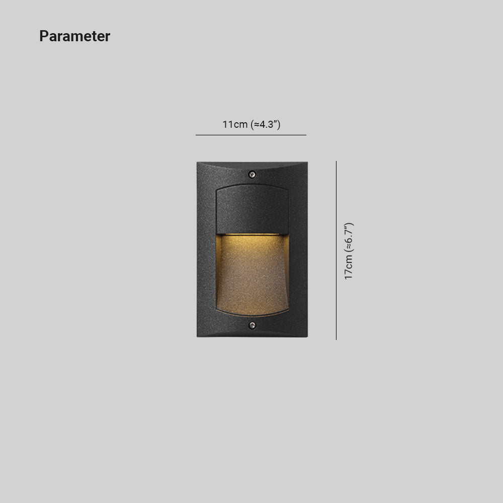 Ray Éclairage Escalier Extérieur Rectangulaire Simple, Métal/Acrylique, Noir, Escalier - Neutralighting