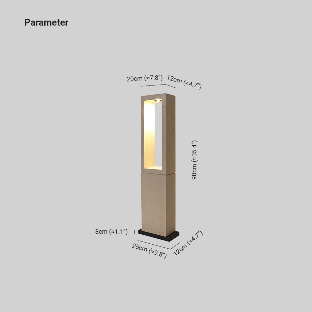 Pena Extérieure Rectangulaire Minimaliste, Métal, Gris, Extérieur - Neutralighting