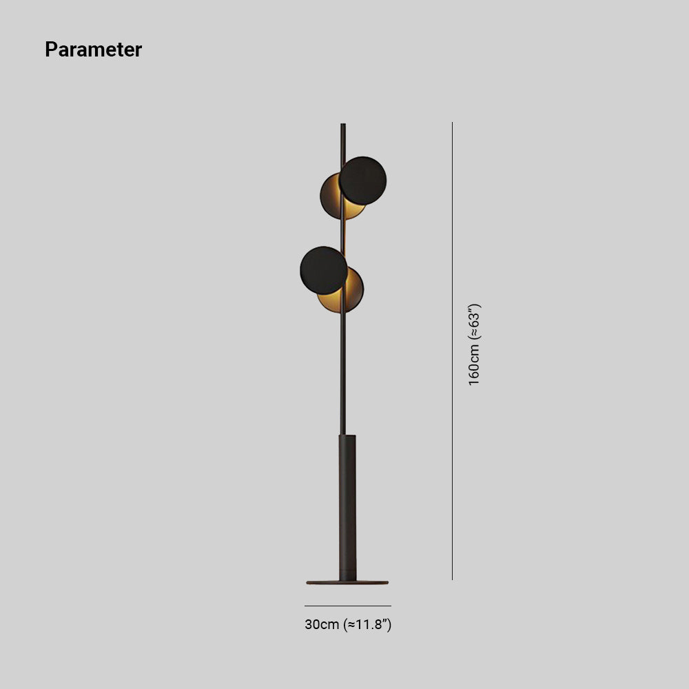 Mira Design Lampadaire Rond Nordique Métal Noir Bureau/Chambre à Coucher