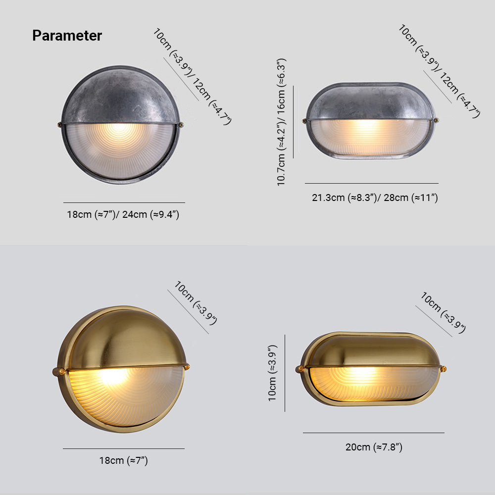 Ray Applique Murale Ronde Simple, Métal/Verre, Argent, Balcon - Neutralighting