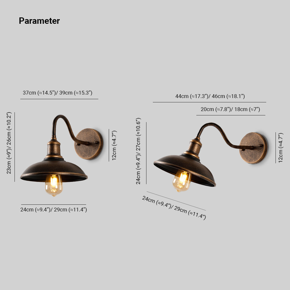 Silva Applique Murale Bol Rustique, Métal, Cuivré - Neutralighting
