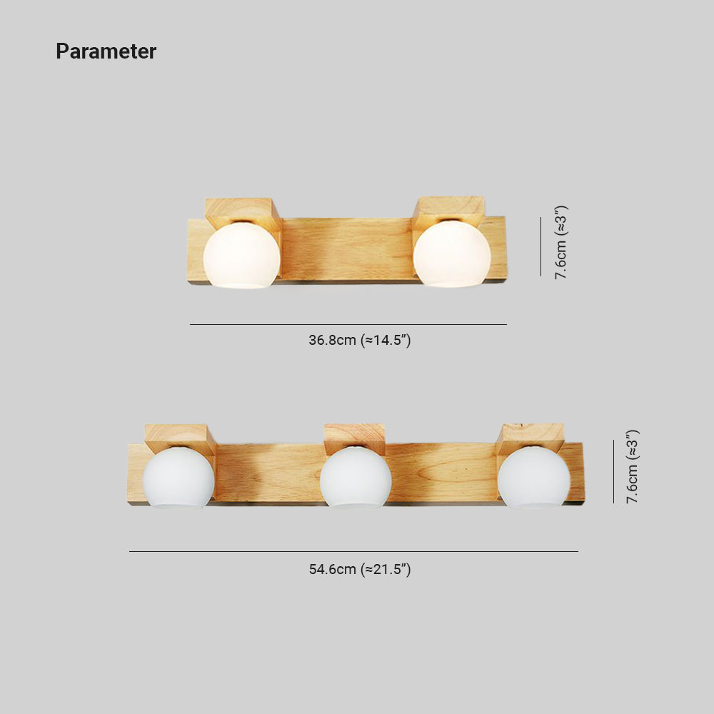 Muto Applique Murale Linéaire Moderen, Bois/Verre, Bûche, Salle de Bain - Neutralighting