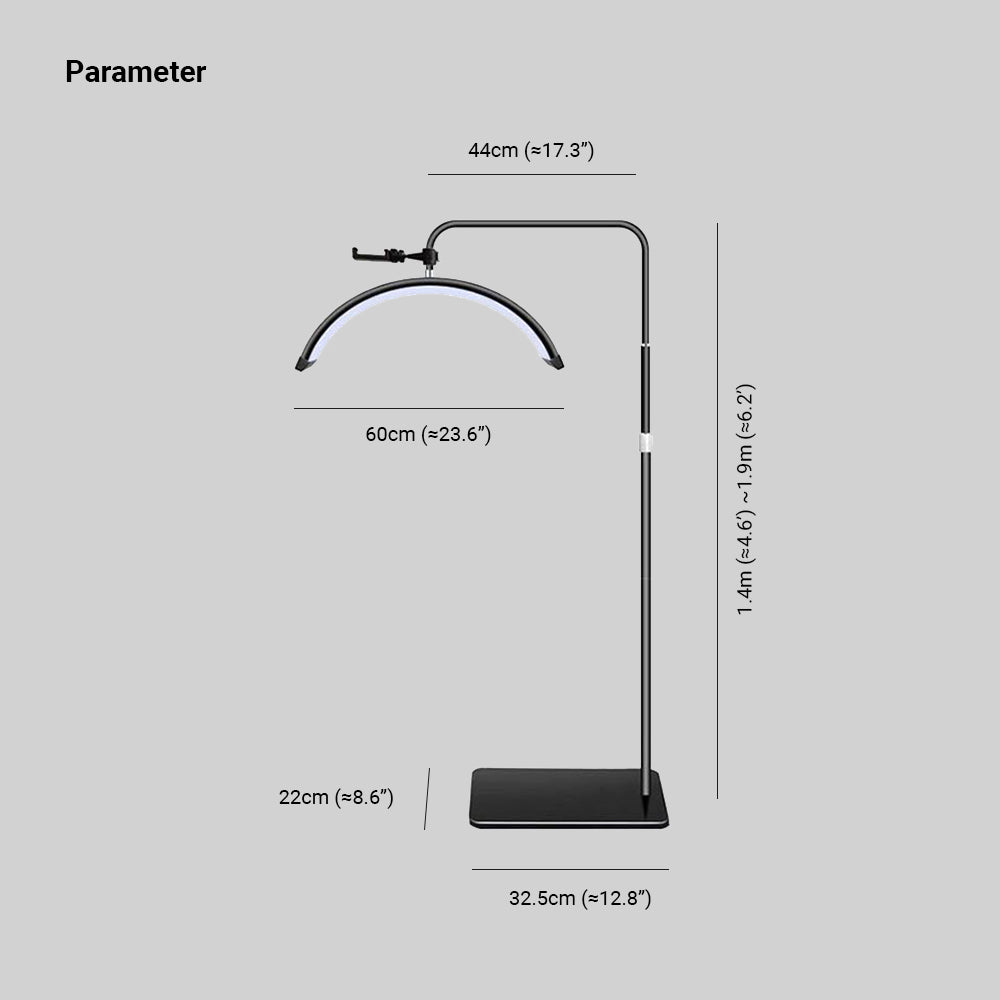 Arisha Industrielle Lampadaire Linéaire Simple Métal/PVC Noir Salon