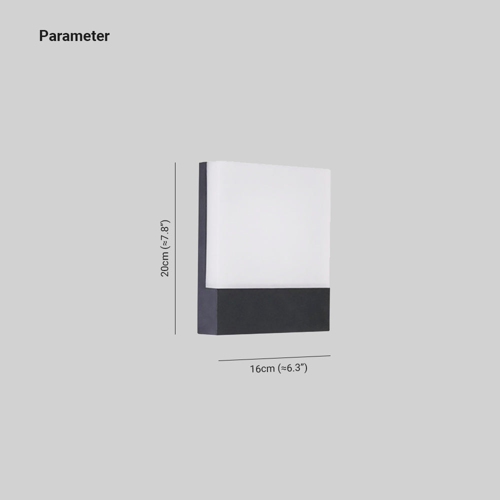 Ray Applique Murale Extérieure Rectangulaire Moderne, Métal/Acrylique, Jardin - Neutralighting