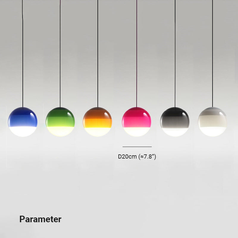 Edith Suspension Bulle Moderne Verre. Noir/Gris/Bleu/Rose. Salon - Neutralighting