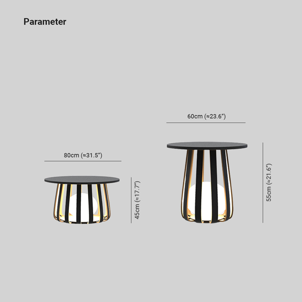 Ray Lampadaire Table Moderne, Métal, Noir, Extérieur - Neutralighting