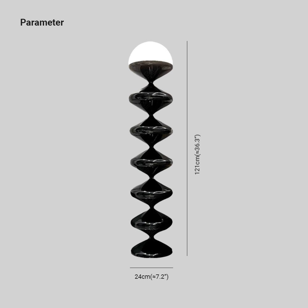 Salagado Lampadaire Gourde Moderne, Métal, Noir/Blanc, Salon - Neutralighting