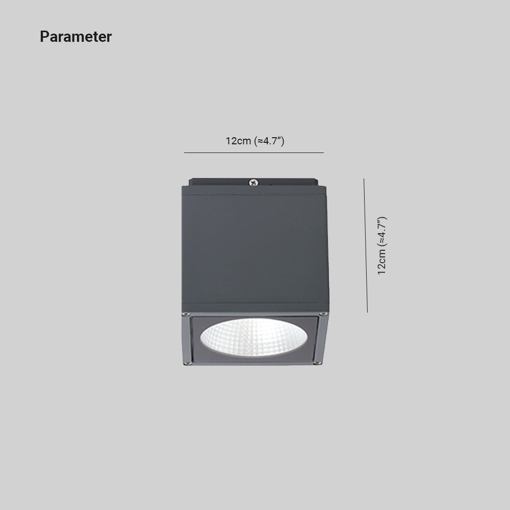 Ray Plafonnier Cube Moderne, Métal/Verre, Gris, Extérieur - Neutralighting