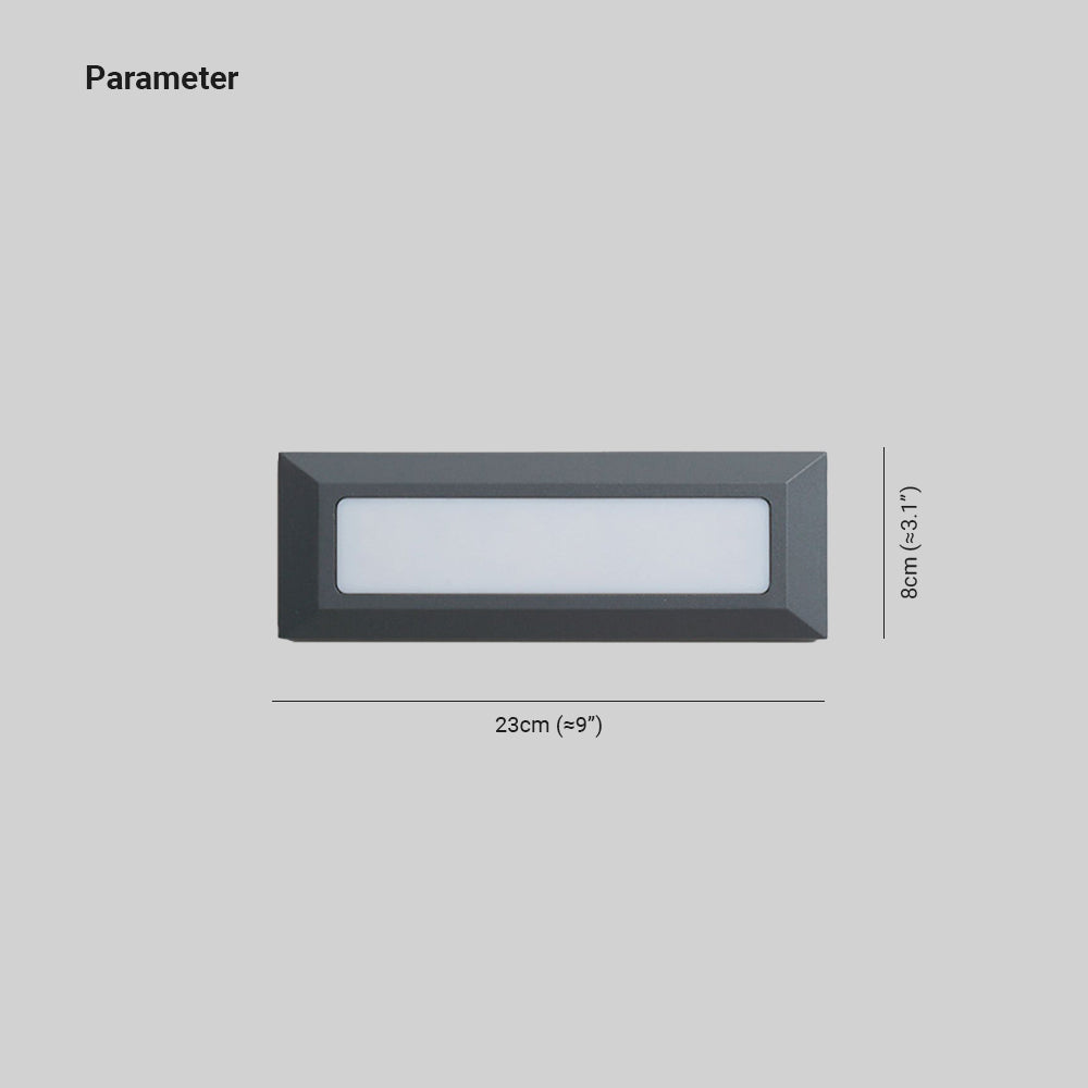 Ray Extérieur Rectangulaire Moderne, Métal/Acrylique, Noir/Gris, Extérieur - Neutralighting