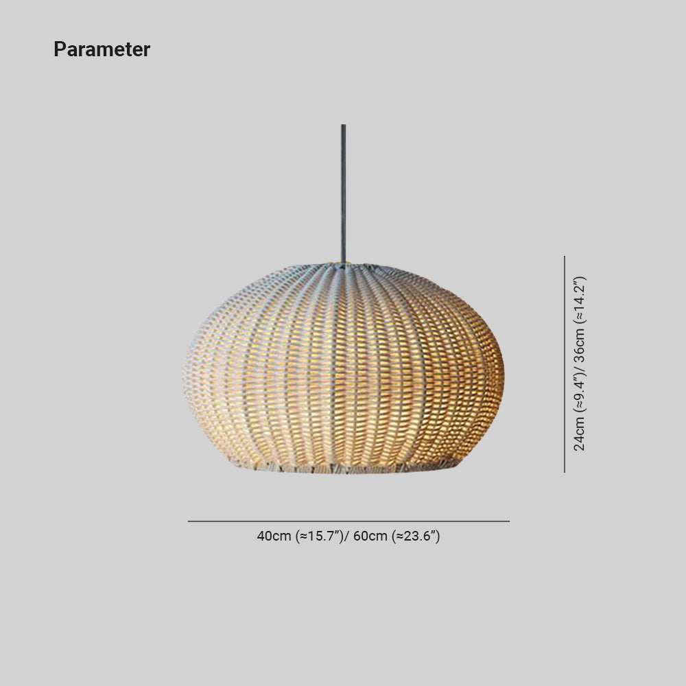 Ritta Moderne LED Suspension Café Beige Métal/Rotin Extérieur - Neutralighting