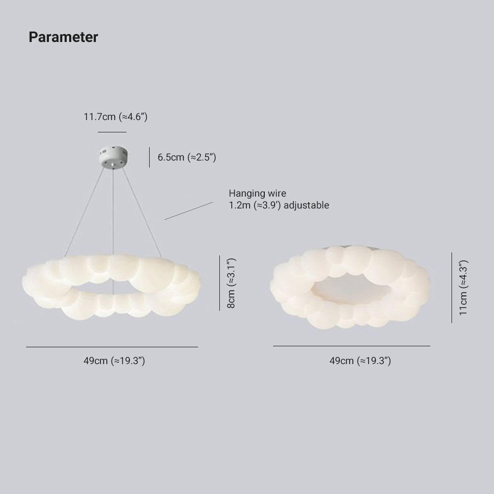 Arisha Plafonnier/Suspension Petale Moderne, Metal/Acrylique, Blanc, Salon