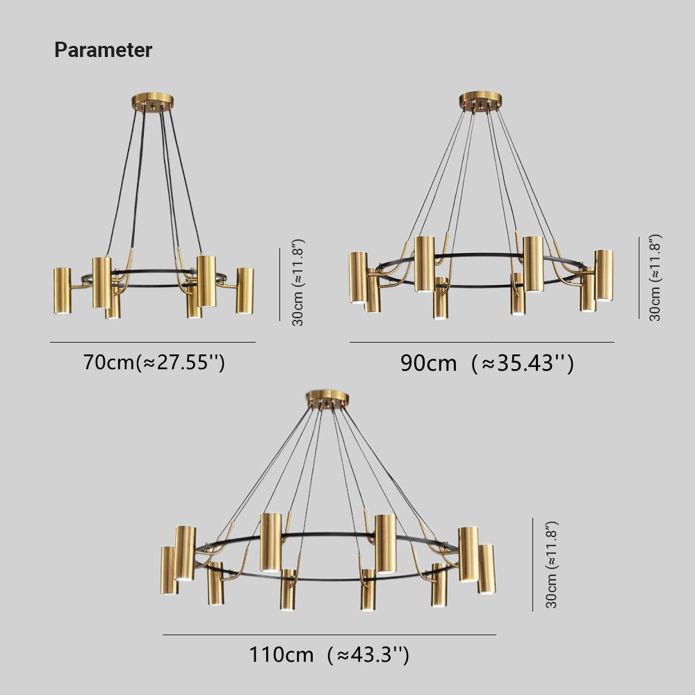 Arisha Moderne Anneau LED Suspension Doré Métal Salon Chambre à Coucher - Neutralighting