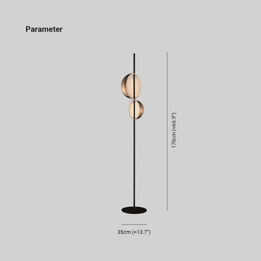 Mira Design Lampadaire Rond Moderne Métal Noir/Or Bureau/Chambre