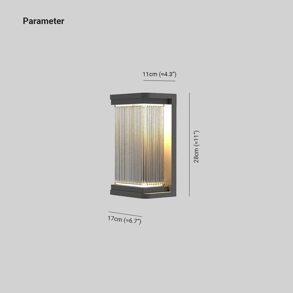 Ray Applique Murale Extérieur Rectangulaire Minimaliste, Métal, Noir, Extérieur - Neutralighting