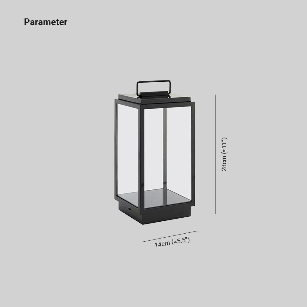Ray Lampadaire Lanterne Minimaliste, Métal/Verre, Noir, Extérieur - Neutralighting