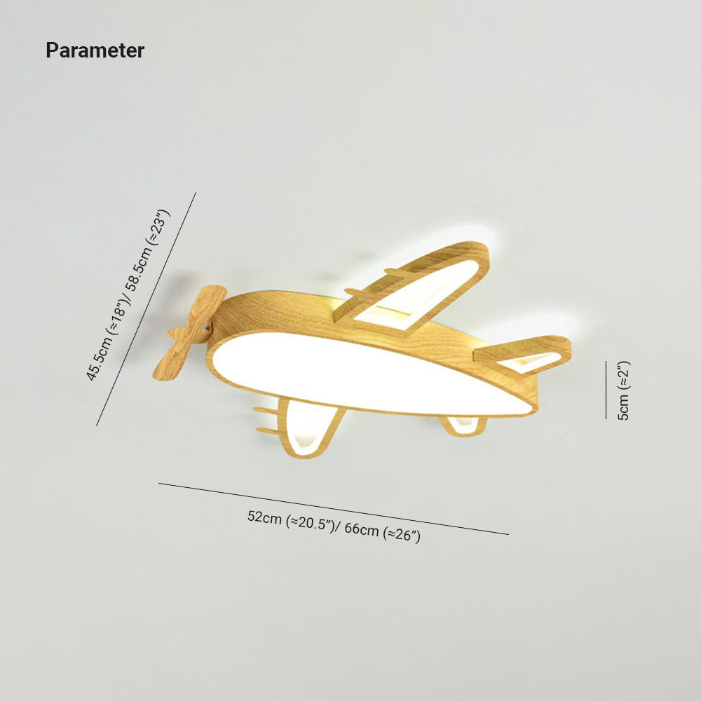 Aria Design LED Plafonnier Avion Moderne Bois/Acrylique Bois/Beige Salon - Neutralighting