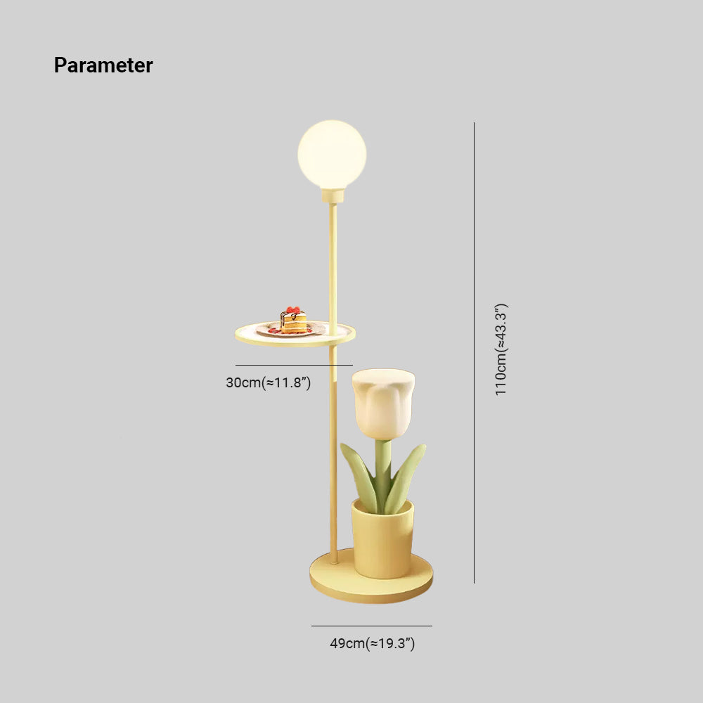 Arisha Design Lampadaire Tulipe Moderne Métal Rose/Jaune/Violet Salon
