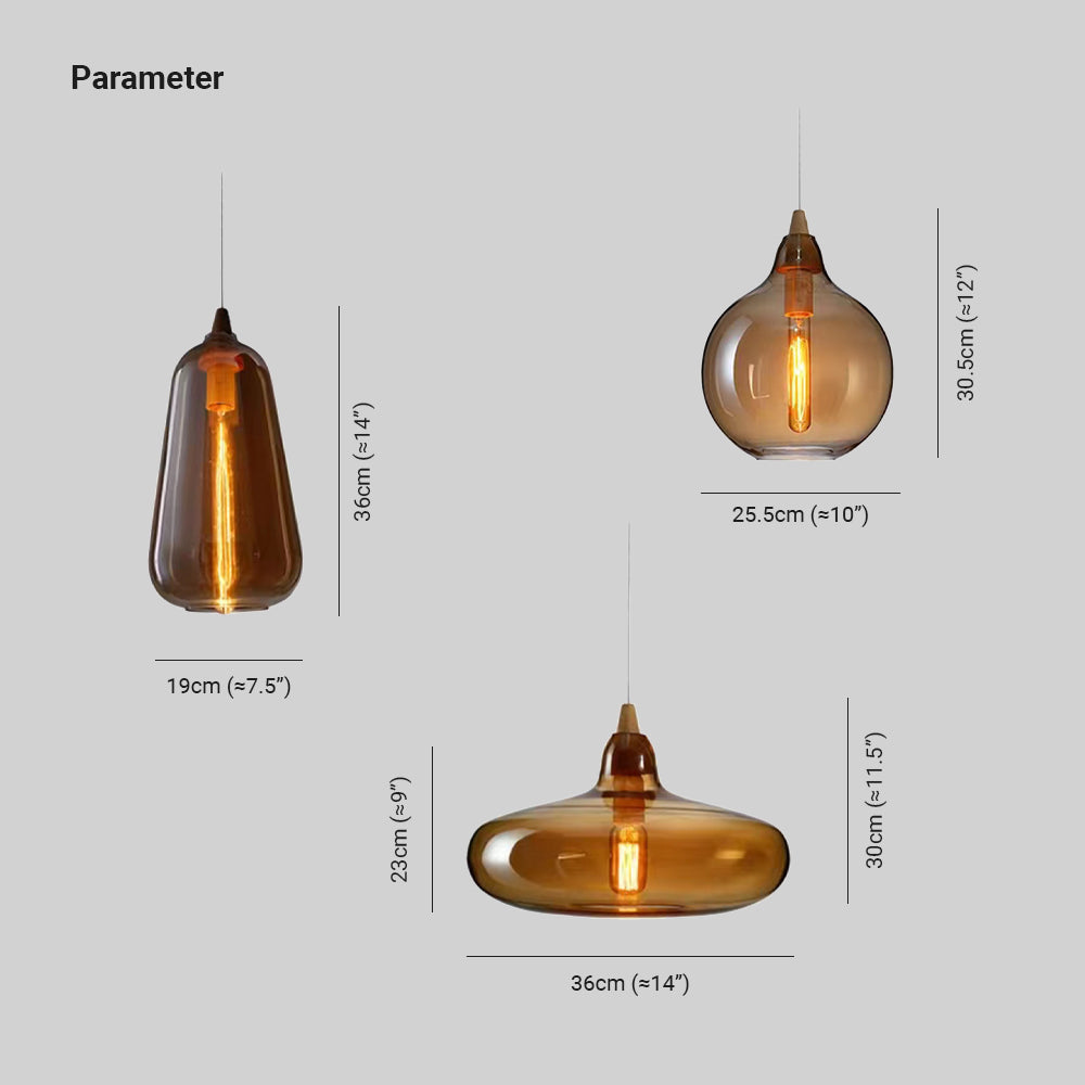 Valentina Luminaires Suspensions Dôme Moderne Métal/Verre Ambre Salon/Chambre à Coucher - Neutralighting