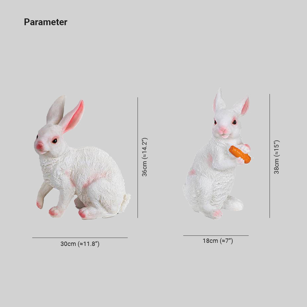 Arisha Lampadaire Lapin Moderne, Résine, Blanc, Extérieur - Neutralighting