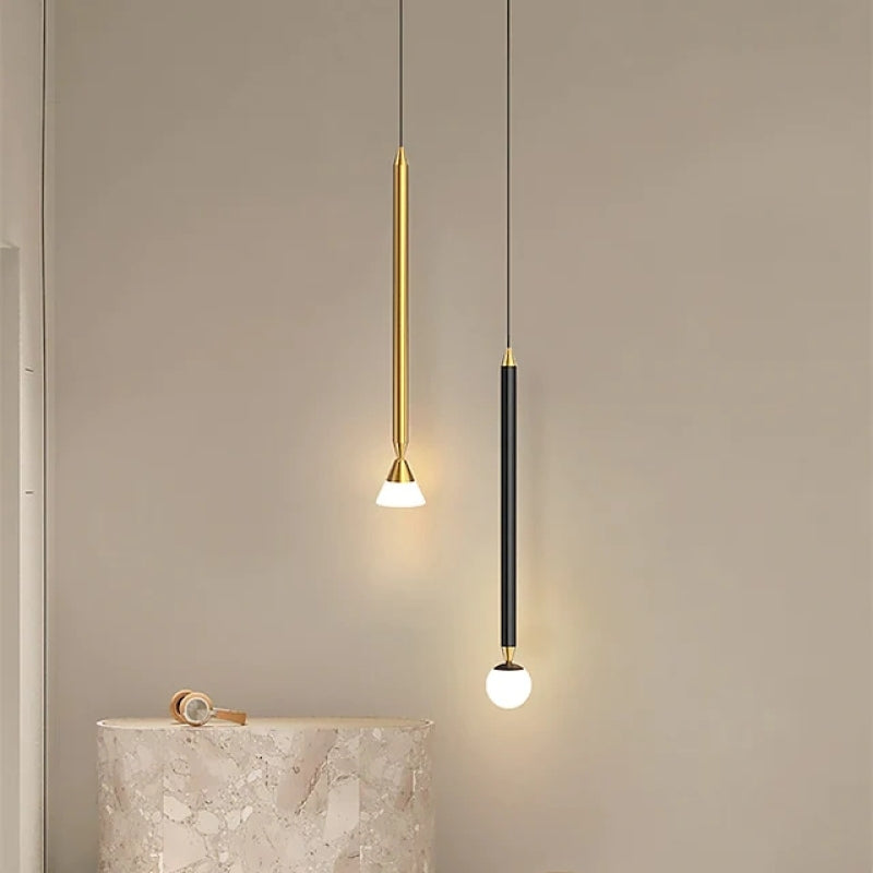 Auri Suspension Cylindre Simple. Métal/Verre. Noir/Doré. Salon - Neutralighting