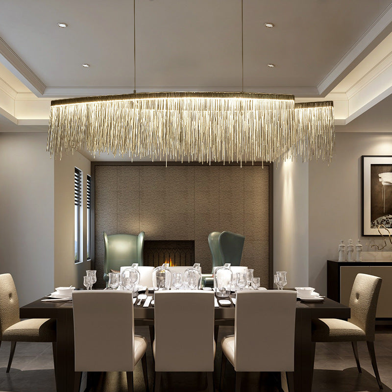 Arisha Suspension Linéaire Luxueux, Acrylique/Metal, Doré/Chrome, Chambre - Neutralighting